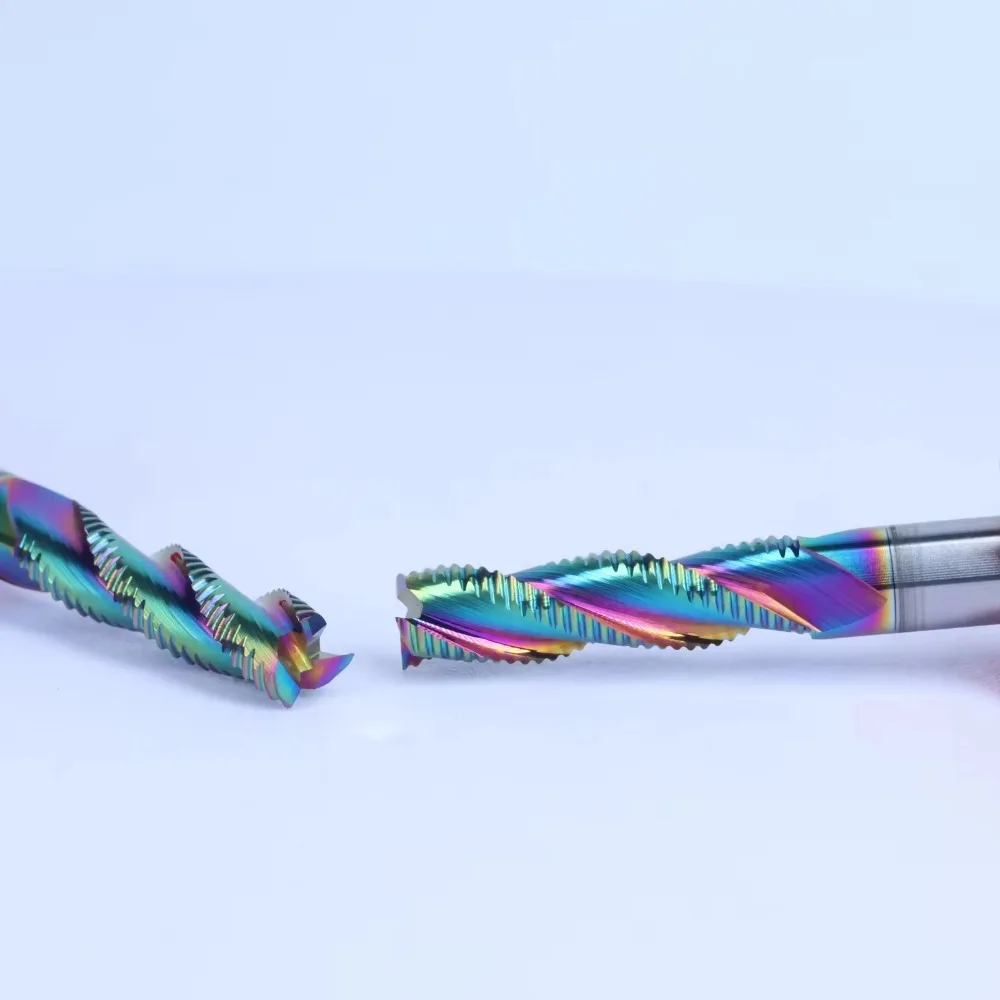 Factory Direct Solid Carbide Roughing End Mill Cutter - Coarse Milling Cutter with Color Coating (Pack of 5)