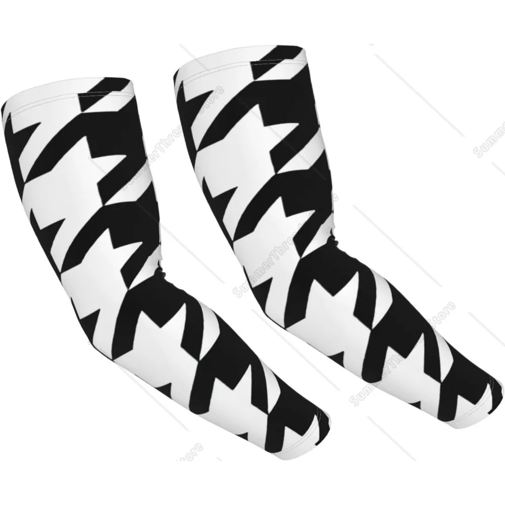 

Houndstooth Black Print Arm Sleeves Protection Arm Sleeve for Men Women Work Golf Running Football Cycling