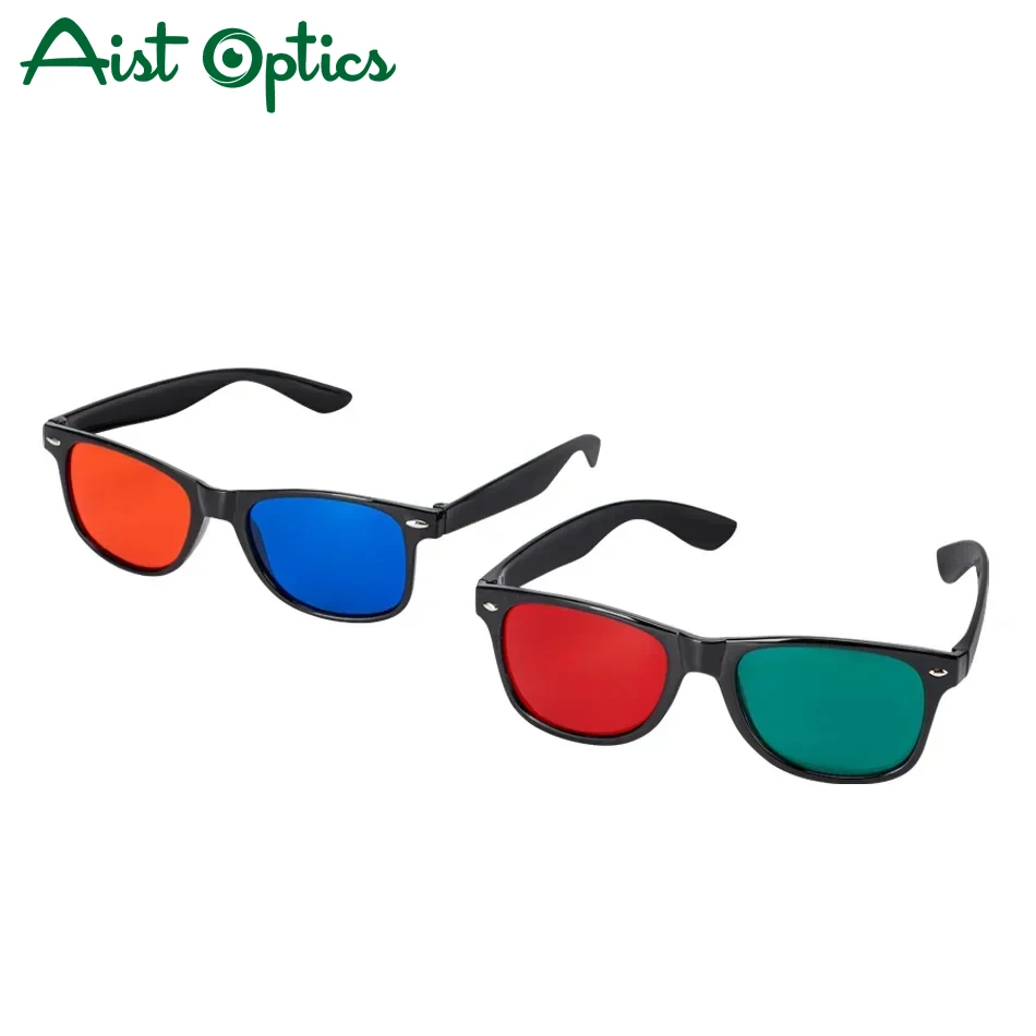 1pcs Black Frame Red Blue Green 3D Glasses for Dimensional Anaglyph TV Movie DVD Game and for Amblyopia Training Eyeglasses