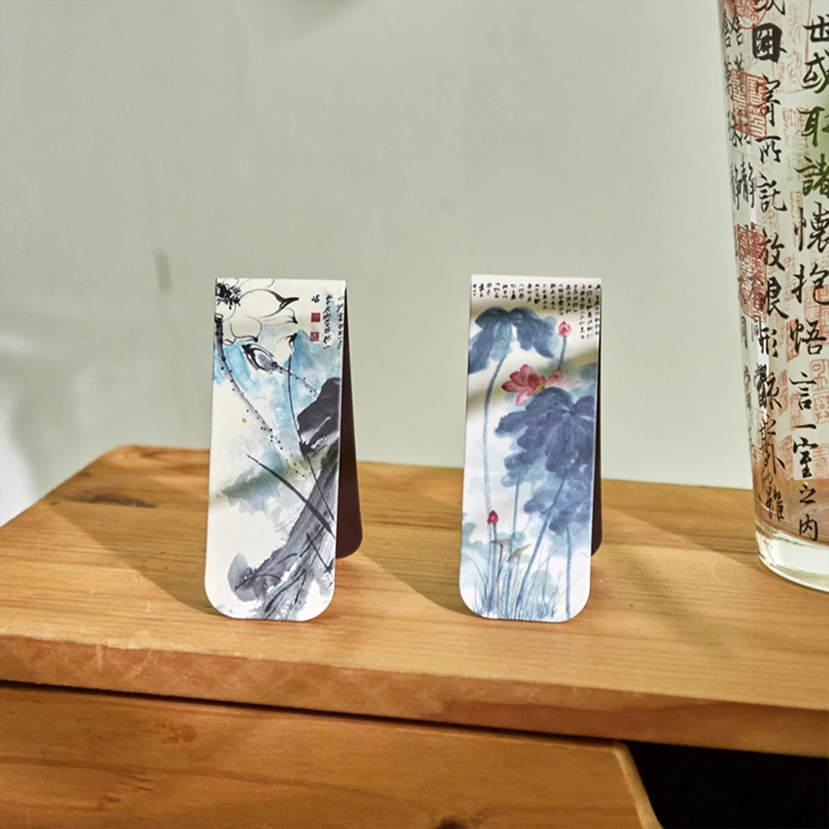4pcs Retro Magnetic Bookmarks Pack for Books Chinese Painting Manuscript Page Clips Book Marker Unique Reading Gift F7786