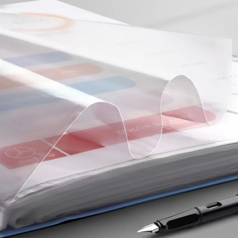 60 Pocket A4 Folder File Bag, Suitable for Storing A4 Sized Documents Such As Test Papers, High Transparency and Waterproof