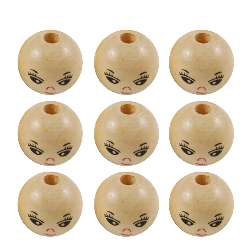 

100 Pcs Choker Necklaces for Girls Creative DIY Bead Accessories Wooden Beads Baby Jewelry Making Round Bamboo Child Craft