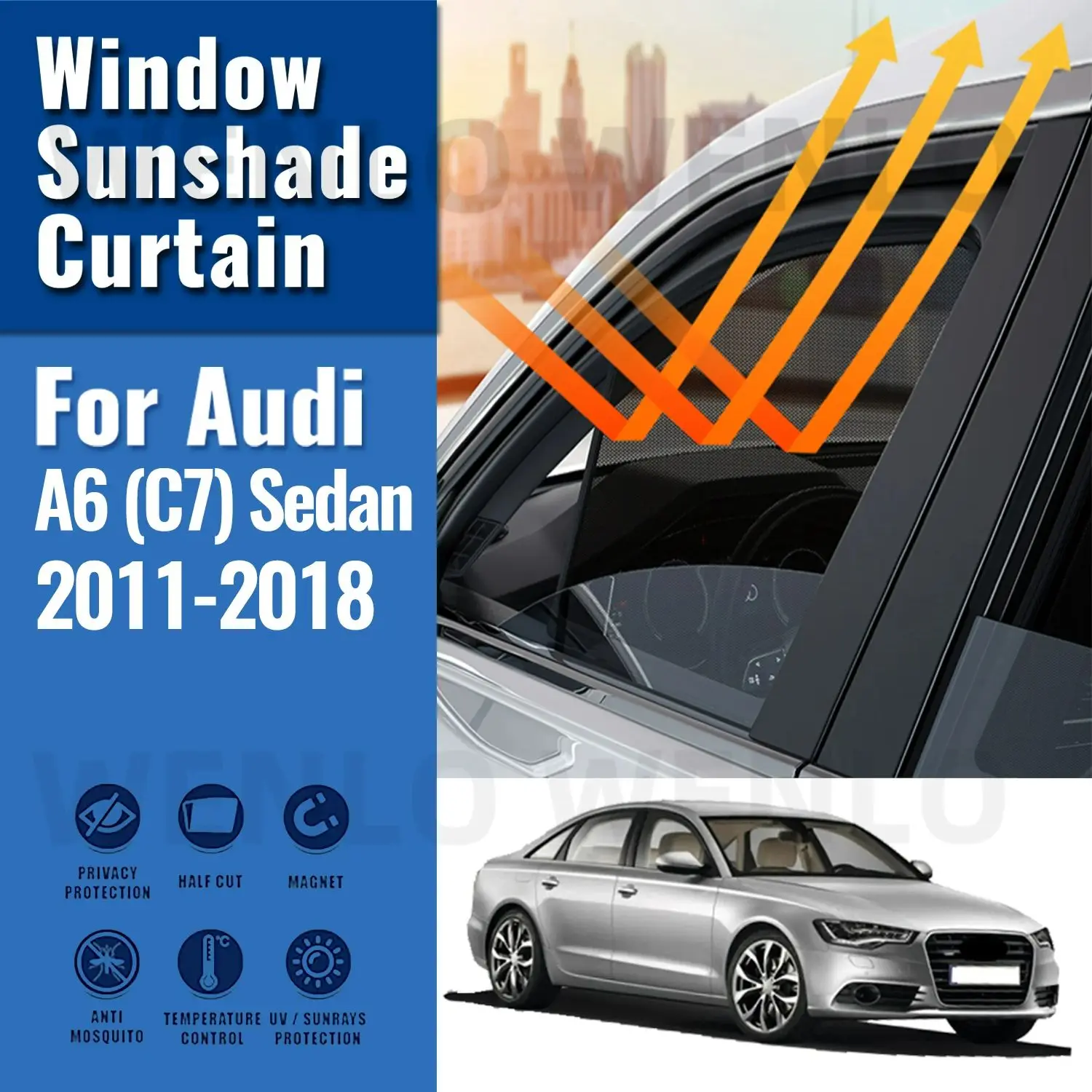 

For Audi A6 C7 Sedan 2011-2018 Car Sunshade Shield Front Rear Windshield Curtain Side Baby Window Sun Shade Visor