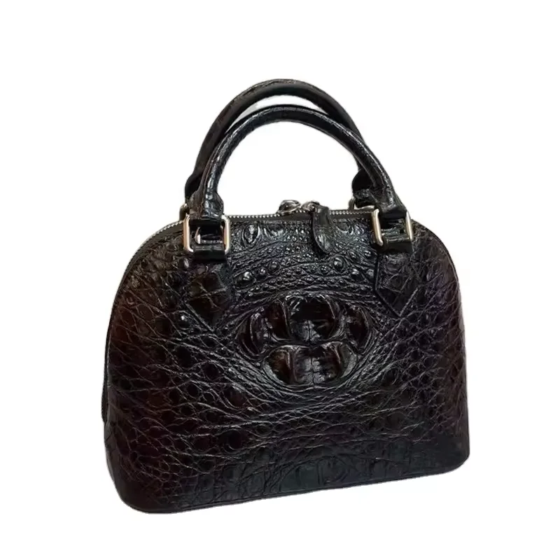 

Authentic Crocodile Skin Fashion Women's ZIP Shell Purse Genuine Alligator Leather Female Handbag Lady Single Cross Shoulder Bag