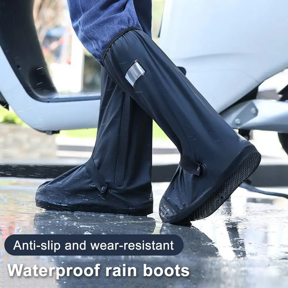 

Непромокаемый чехол для ботинок Водонепроницаемые чехлы для дождевых ботинок из ПВХ с противоскользящей светоотражающей подошвой 1 пара нескользящей резиновой подошвы для дождливого использования