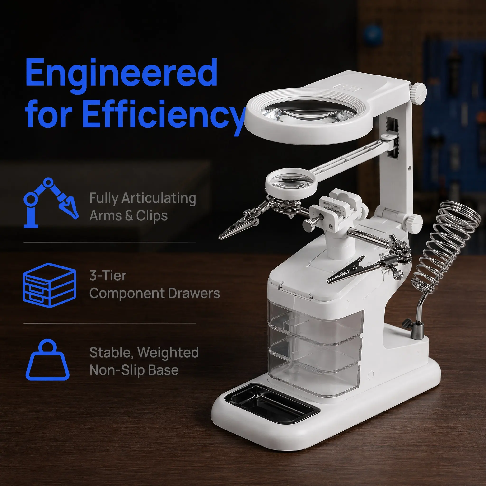 10 LED Light Magnifier Station - Electronics Repair Hobby 评论和价格