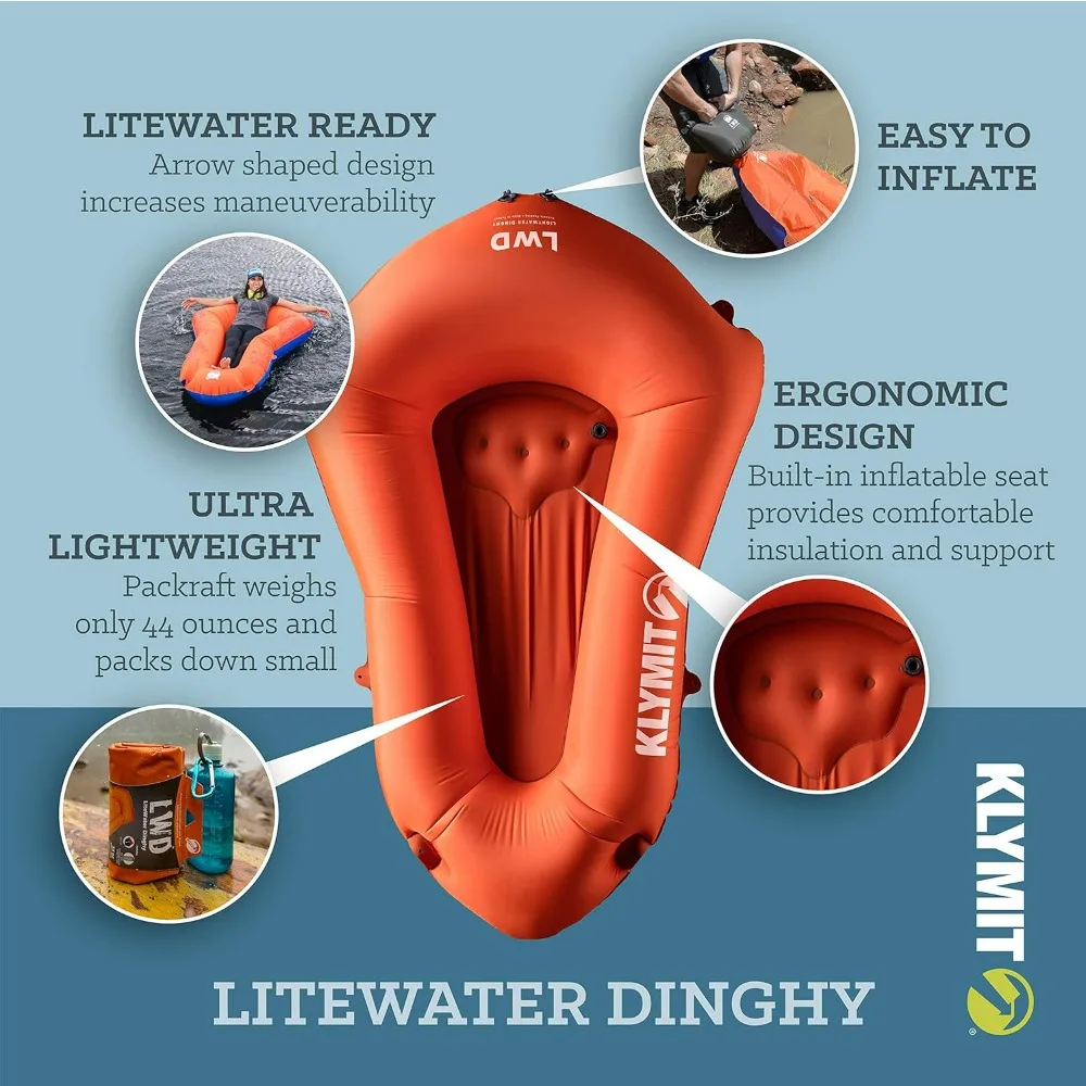 Litewater sampan Kayak tiup, Pak rakit tiup ringan untuk Backpacking dan Backpacking