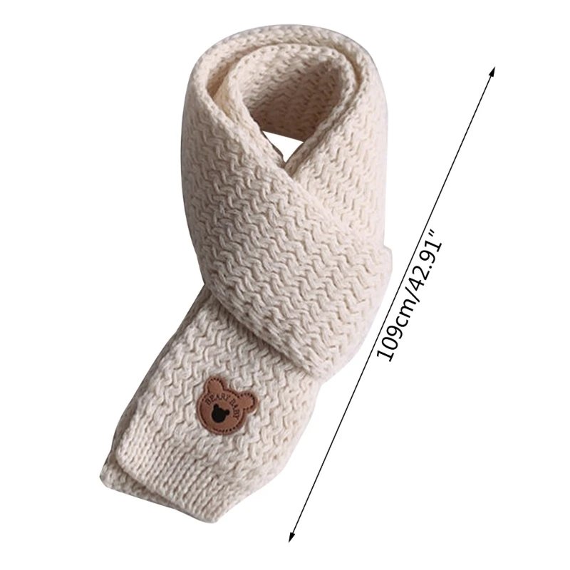 Boy Girls Bear Pattern Neckerchief Trendy Baby Neck Scarf Comfortable Kids Muffler Autumn Winter Toddlers Essential P31B