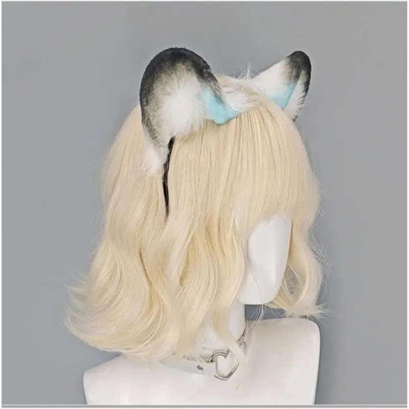 

39BD 1/2Pcs Leopard Ears and Tail Animal Leopard Costume Leopard Ears Headband and Leopard Tail Halloween Cosplay Costumes