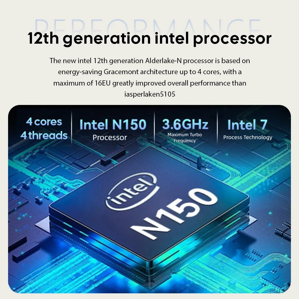 N2 Alder Lake N150 Twin Lake N150 Mini PC DDR4 16 GB 512 GB SSD Windows 11 Pro WiFi BT Computer desktop da ufficio