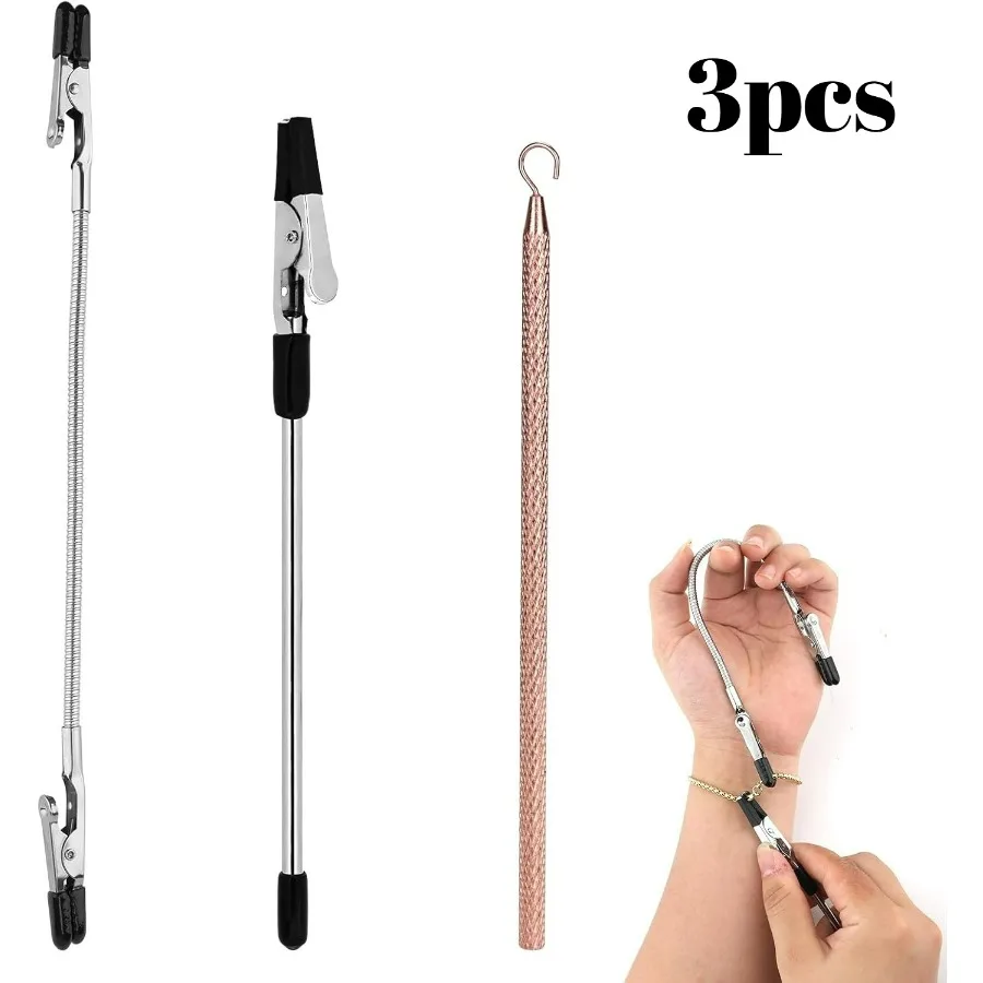3PCS Bracelet Helper Tool Set, Jewelry Clasp Assistant for Necklaces Watches, Quick Wear Fastener for Women