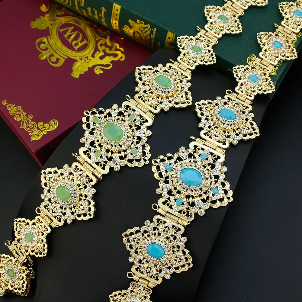 

Neovisson High Quality Morocco Belt Jewelry Aristocratic Women Waist Chain Belt Gold Color Arabic Caftan Belt Bride Love Gift