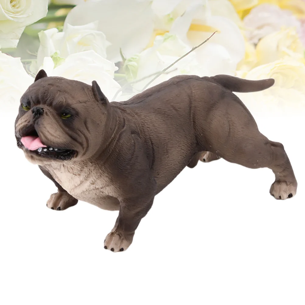 1pc Fierce Dog Model Bully Dog Simulation Mini Static Solid Animal Model Desktop Adornemnt dog figure model