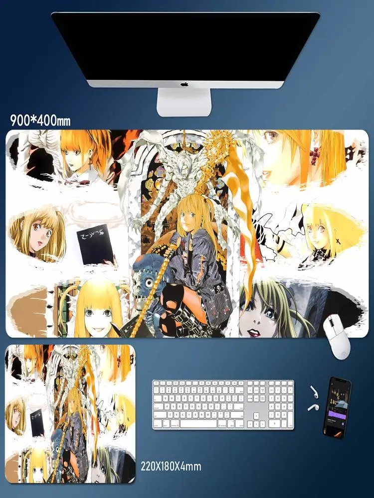 

New DEATH NOTE Misa Amane Mousepad Black Pretty Anime Girl Mouse Pad Non-slip Gamer Keyboard Notebook Desk Mat PC Computer Table