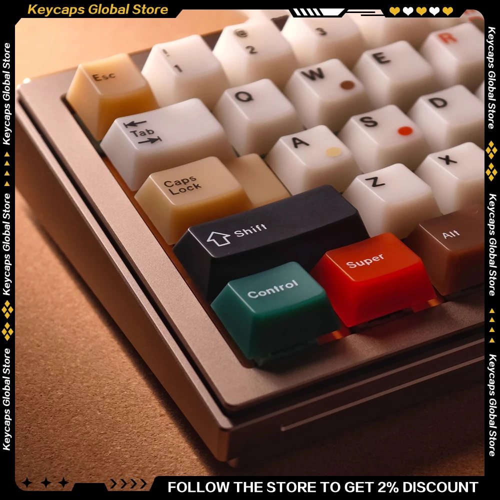 Creative Fog Transparent Keycap Set PC Material Cherry Profile 186/166/178-Key Alice Layout Keyboard Replace Transparent Keycaps