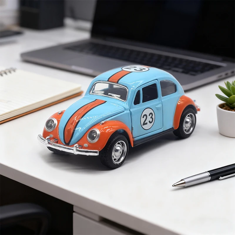 1:32 هالوين اليقطين البرتقال خنفساء سبيكة يموت الصب رسمت سباق السيارات التراجع قابلة للفتح سيارة مصغرة لعبة سيارة الصبي