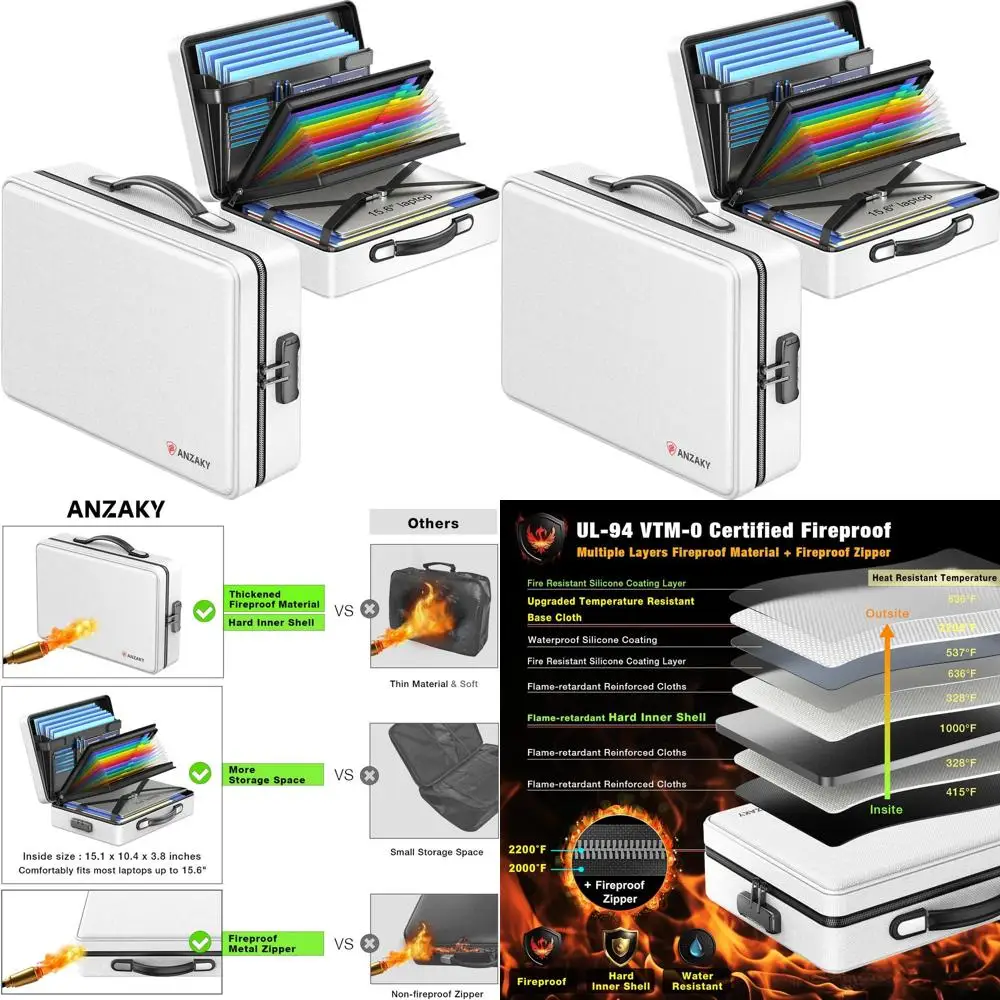 

16 Inch Laptop Bag with Lockable Document Organizer and Hard Shell in Silver