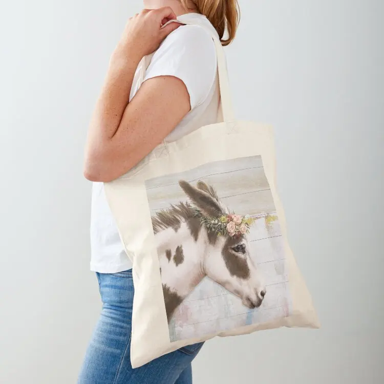 

Spotted Flower Donkey Painting Tote Bag tote bag women Portable shopping bag reusable grocery bags tote bags aesthetic