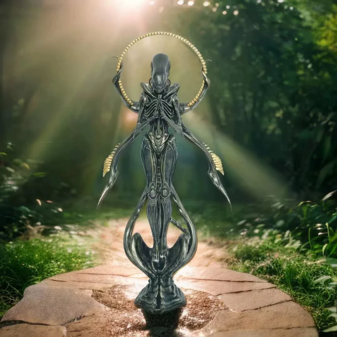 Alien Xenomorph Buddhism PVC Figurine Collectible Statue Model Toy Desktop Decor Christmas Birthday Gift