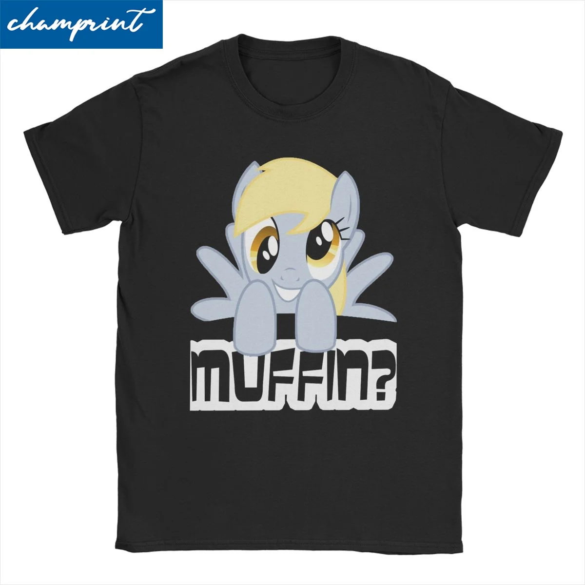 Derpy Hooves Muffin Men Women's T Shirts  Novelty Tee Shirt Short Sleeve Round Collar T-Shirt Pure Cotton Plus Size Tops