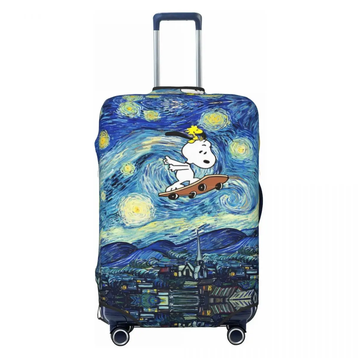 Snoopy Starry Night Suitcase Cover Painting Pop Art Vacation Business Fun Luggage Supplies Protection