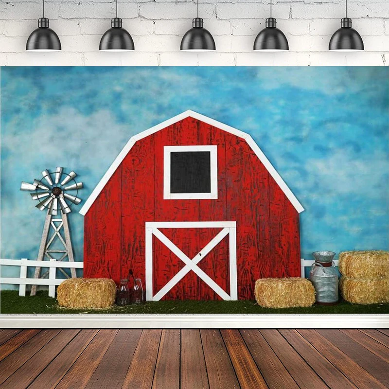 

Red Barn Photography Backdrop Children Birthday Party Decoration Farm Red House Scene Background Banner Poster