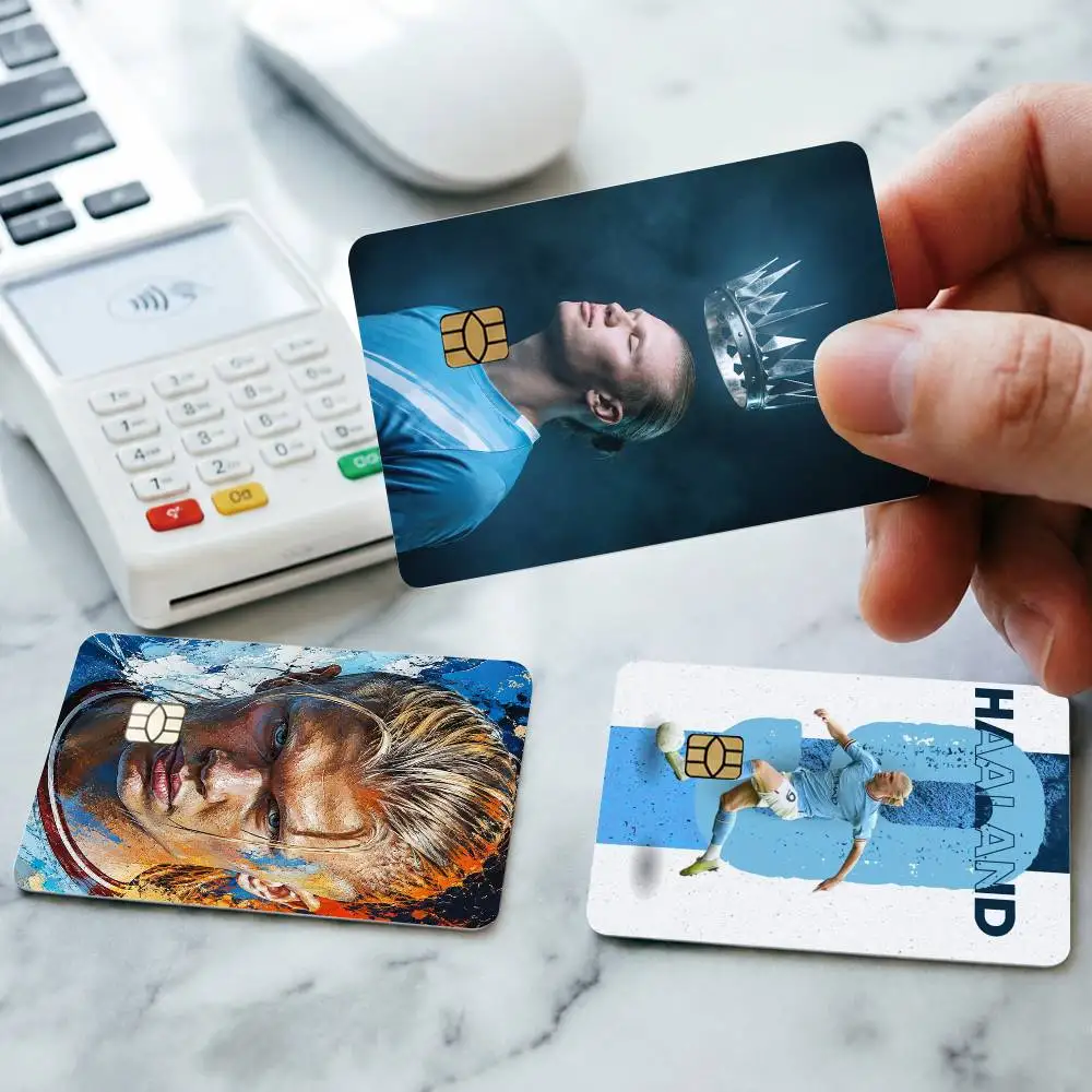 Young football star Erling Braut Haaland Credit Card HD Stickers Game Card Decal Small Chip Waterproof Sticker Gift