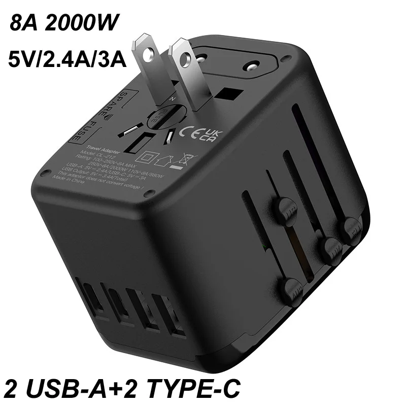 

AC Travel Universal Plug provide EU/UK/USA/AUS 4 types Plug for Traveller to Charging Phone on the journey at different country