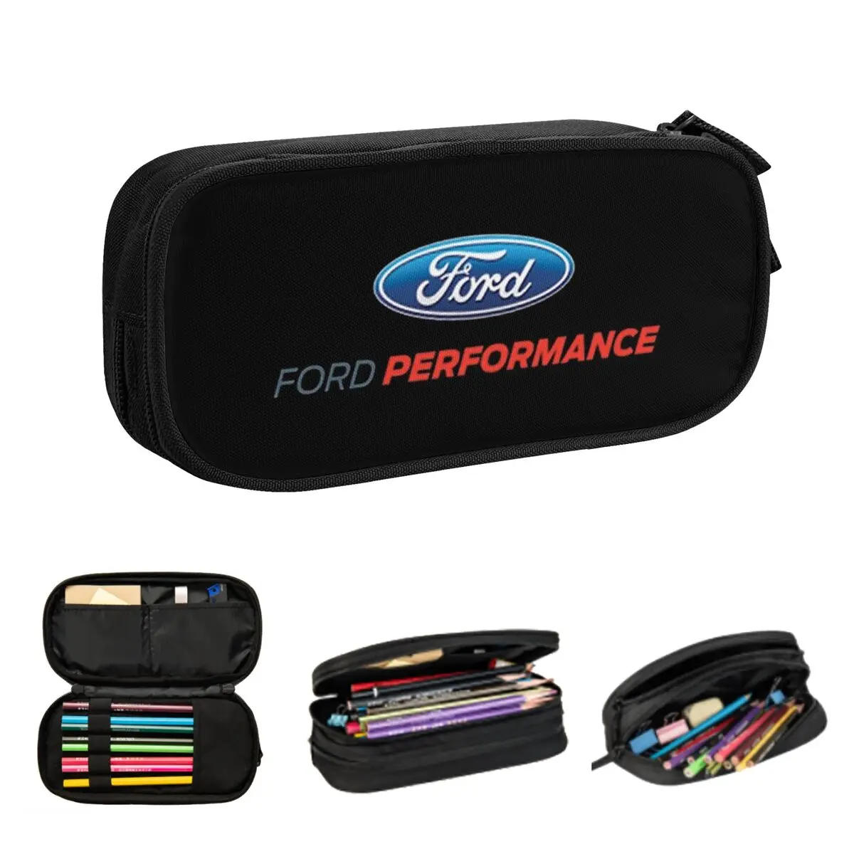 ford mustang lapis cases grande capacidade caneta bolsas caixa de caneta bolsa de lapis para meninos meninas estudantes papelaria escola escritorio 01