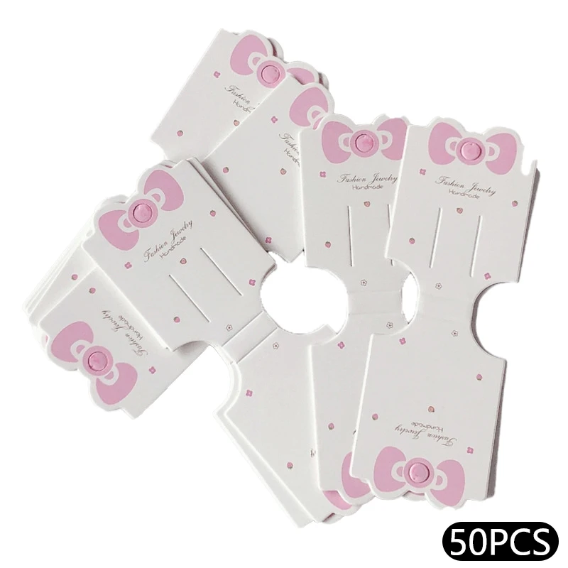 50PCS Hair Clip Half Folded Card Hair Accessories Cardboard Display Card Labels Hair Rope Packaging Hanging Tag Cardboard Label