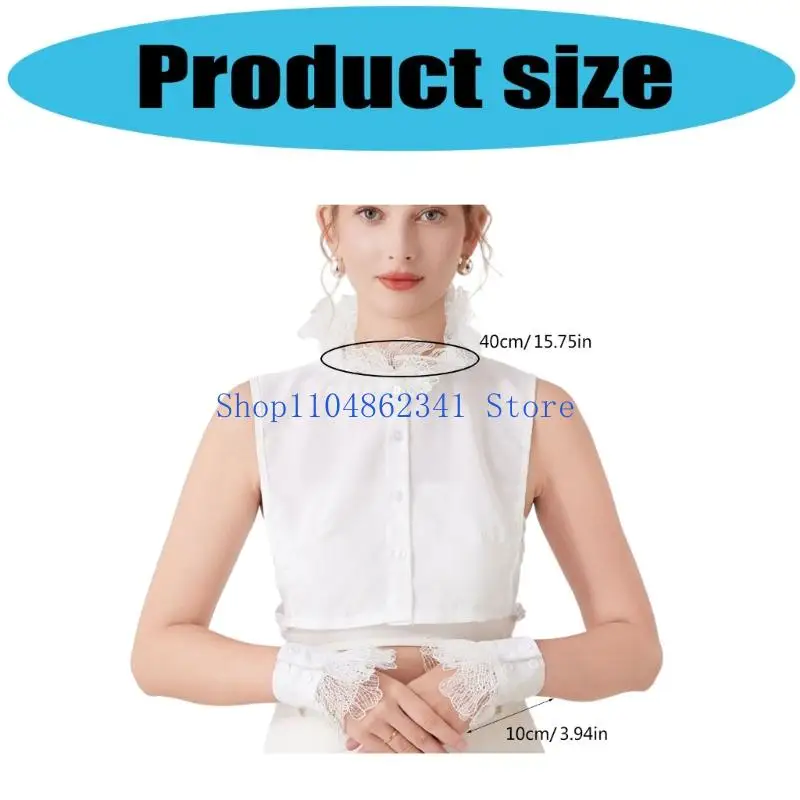 5ASD 레이스 분리 가능한 칼라와 팔목 소매 여성을위한 공식 행사 드레스 스웨터