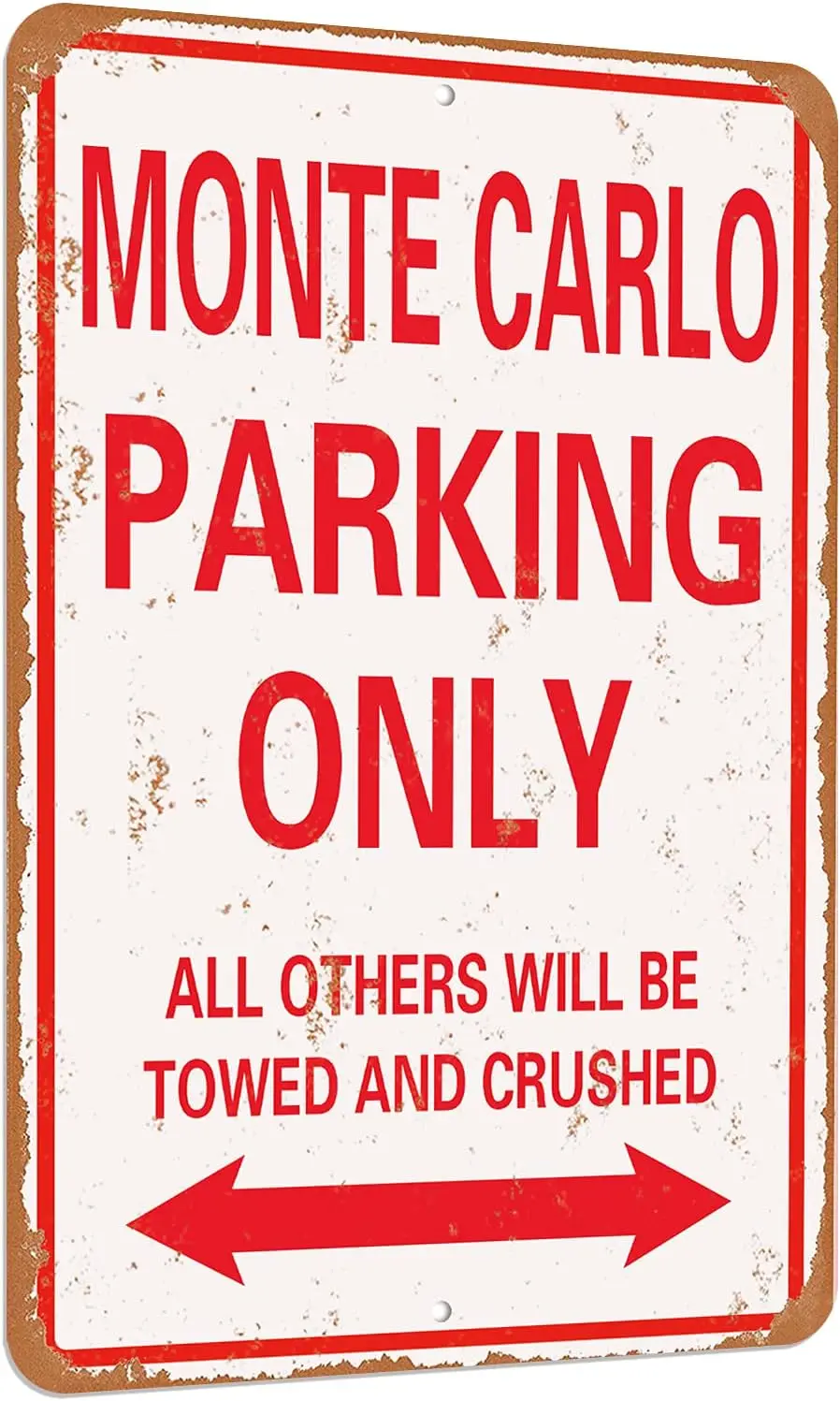 Y1,Vintage Look Metal Sign-MONTE CARLO Parking Only- sign