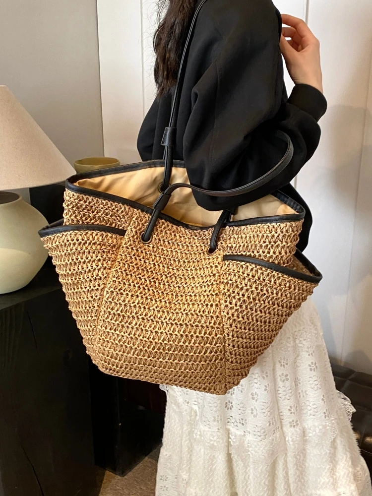 Large Capacity Commuter Straw  - đánh giá và giá Beach Bag Straw