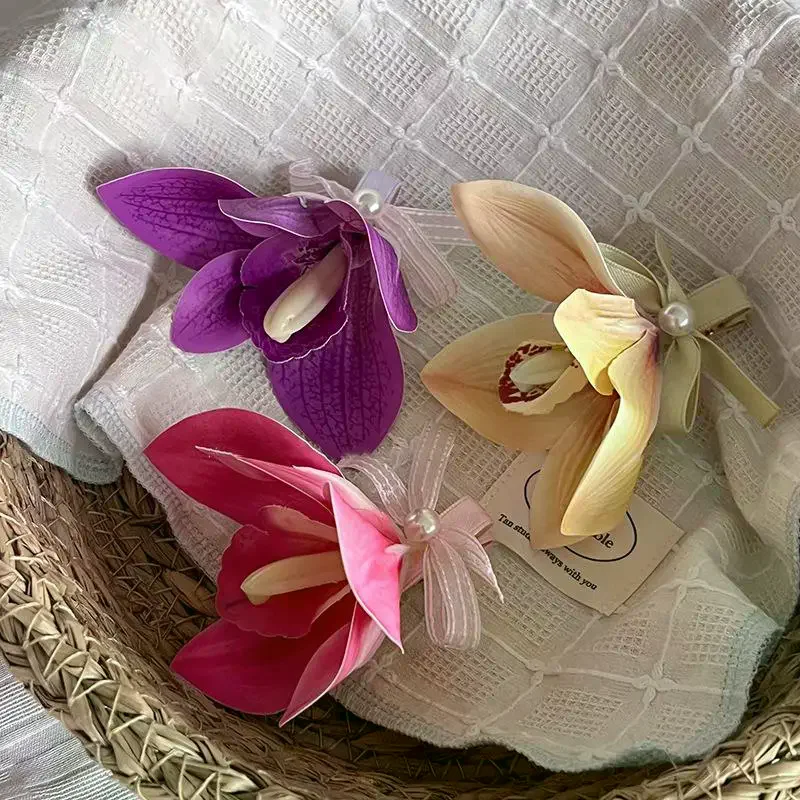 جديد زهرة مخلب شعر للنساء موضة خفيفة مقاطع جانبية فاخرة الفرنسية أنيقة مزاجه رئيس الملحقات #3