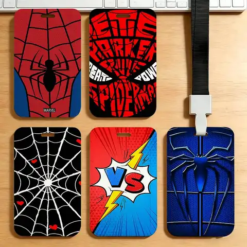 S-SpidermanS Lanyard Style ID Holder Access Card Sleeve Keychain Work Badge Clip Neck Lanyard