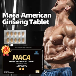 30 Tablets Black Maca American Ginseng Tablet Non-GMO Increase Energy Endurance Muscle Mass Male Hormone Balance Maca Supplement