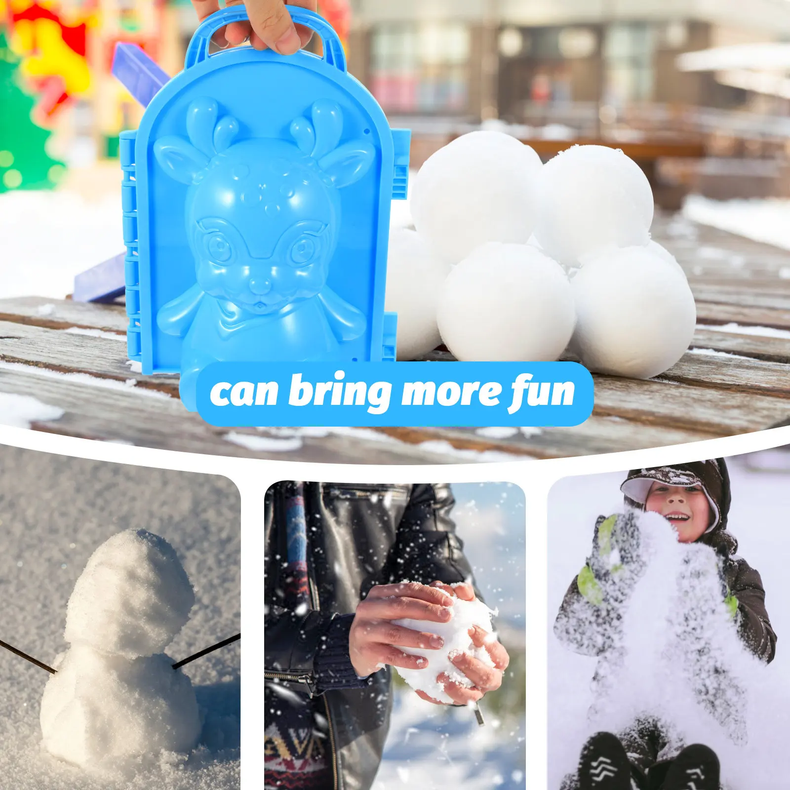 

2Pcs Snow Mold for Kids Winter Outdoor Play Beach Sand Fun Creative Maker Tool Frostbite Protection Family