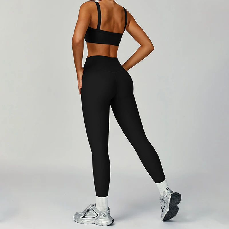TRY TO BN Conjuntos de treino feminino yoga sutiã esportivo sem costura leggings com nervuras cintura alta fitness treino collants roupas de ginásio mulher