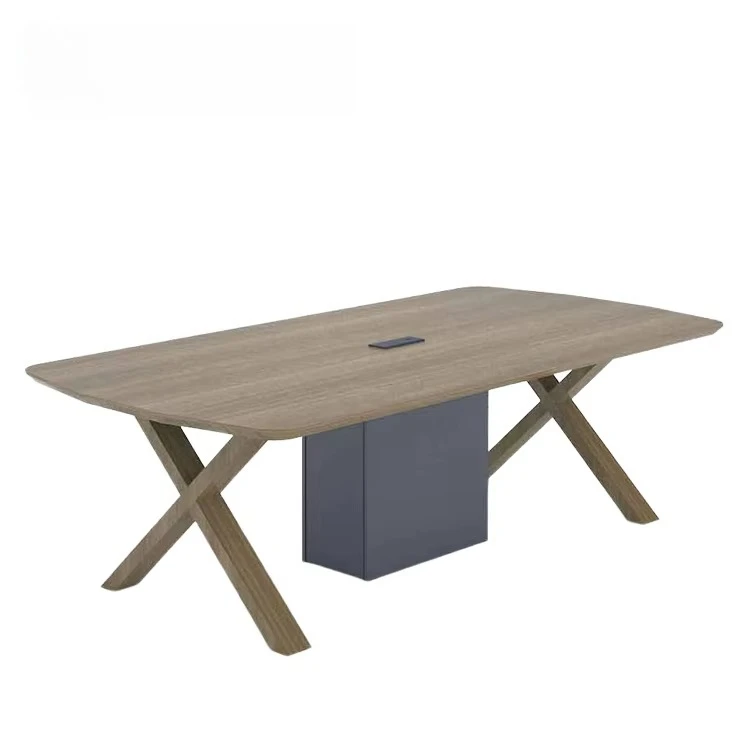 

China manufactures modern X-foot conference table office furniture for schools and hospitals, made of wood