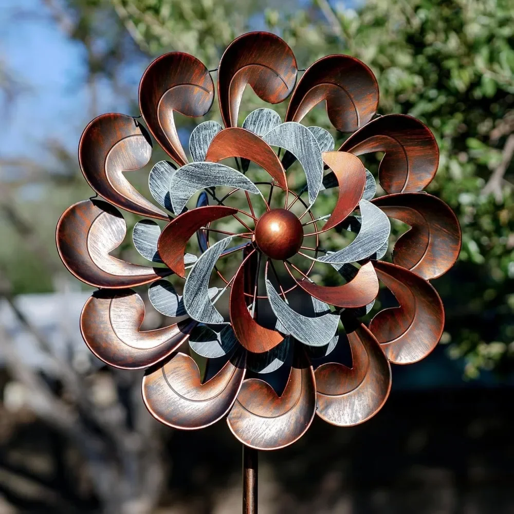 Wind Spinner Outdoor Garden Decor, Wind Spinners for Yard and Garden, 84 inch Copper Wind Sculptures & Spinners