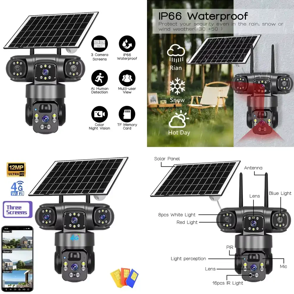 

6 МП IP-камера на солнечной энергии для наружного видеонаблюдения с ИИ-обнаружением человека и цветным ночным видением для Reolink
