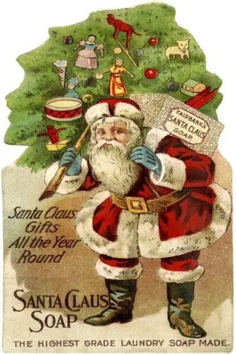 Santa Claus Laundry Soap Advert Vintage Retro Style Metal wall sign plaque, Xmas