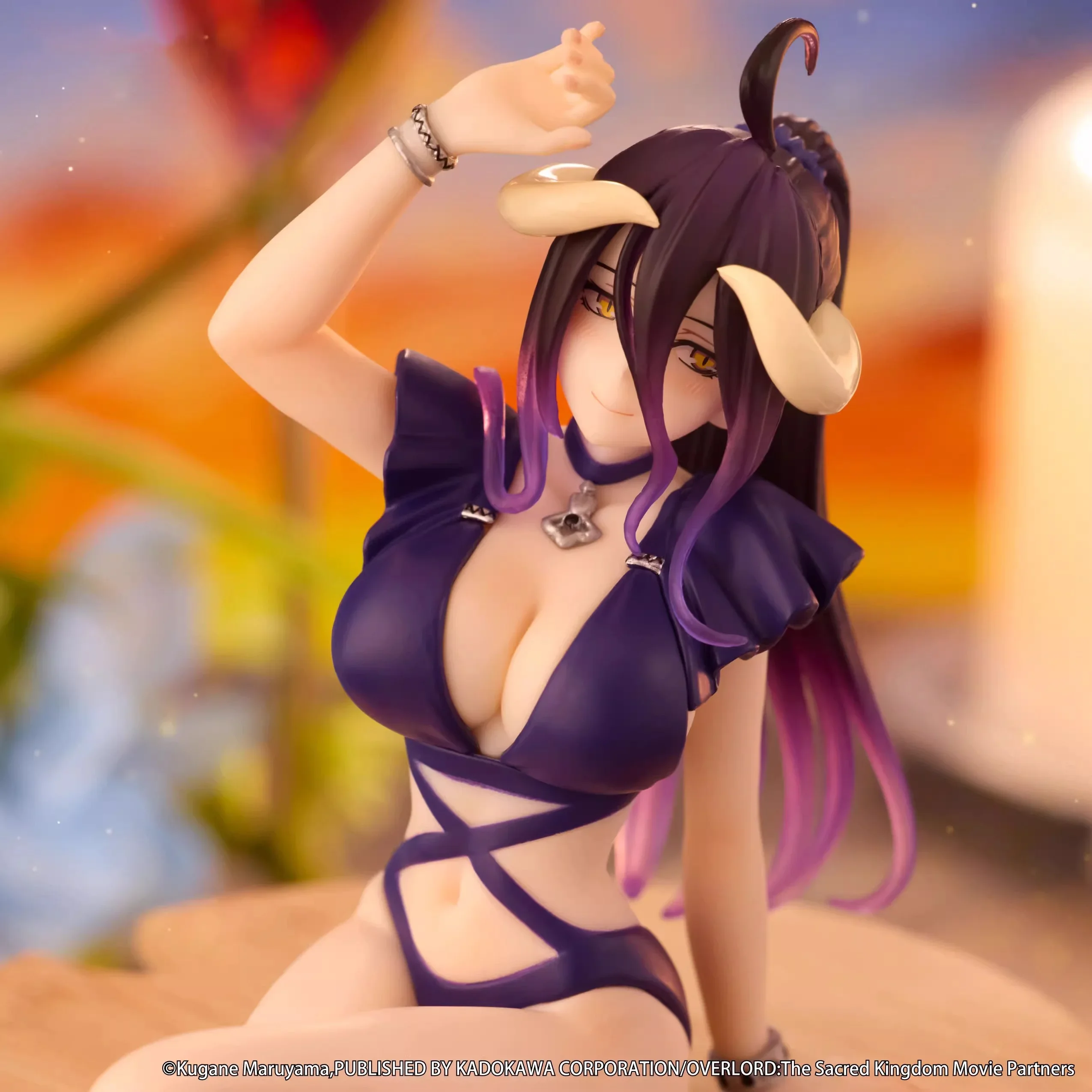 オリジナルフリューオーバーロードアルベド紫水着 PVC アニメフィギュアアクションフィギュア模型玩具ギフト