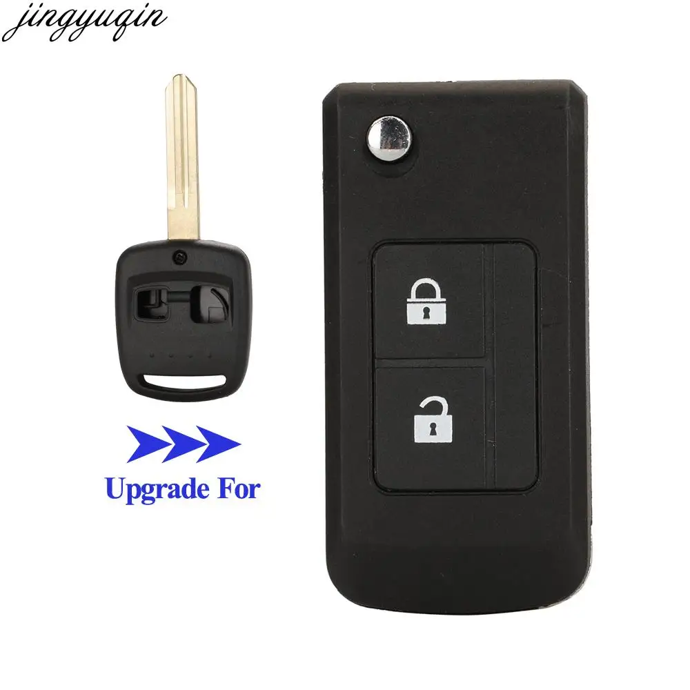 Jingyuqin Flip Remote Car Key Case Shell Upgrade For Subaru Forester Legacy Impreza Outback 2 Buttons Fob Replacement