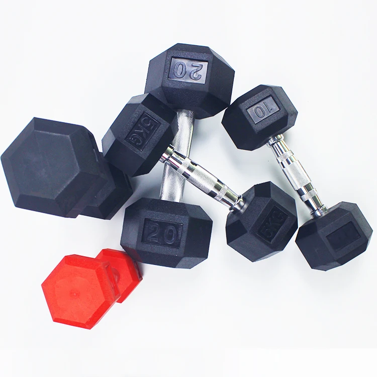 

Black Rubber Coated Hexagon Dumbbell Set Weights for Commerical Gym