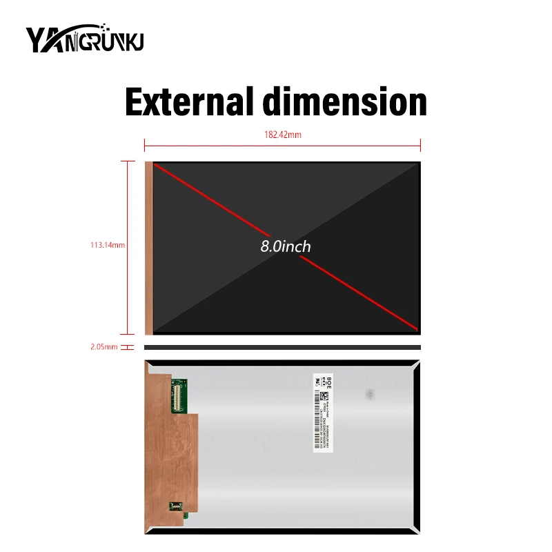 Brand New 8.0 inch horizontal screen Type-c board NV080WUM-N61 435 nits 60 hz 45 pins MIPI matching