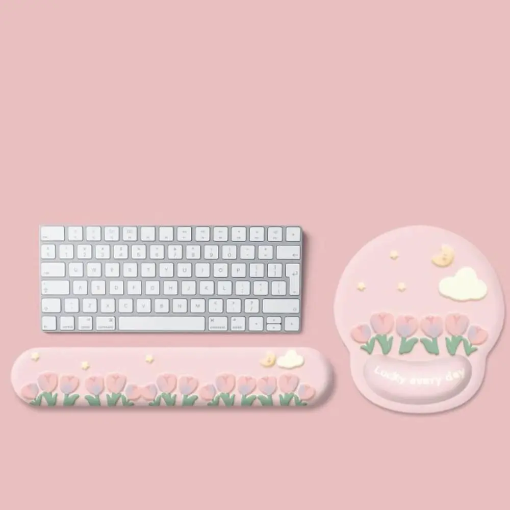 Alta qualidade tulipa descanso de pulso mouse pad ergonômico dos desenhos animados suporte de mão tapete de mouse confortável borracha gaming mousepad universal