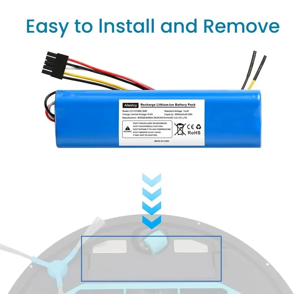 CECOTEC-Batería de iones de litio de 12800mAh para Robot aspirador CONGA 3090, 3091, 3092, 1690, 1890, 2090, accesorios de repuesto de 14,4 voltios