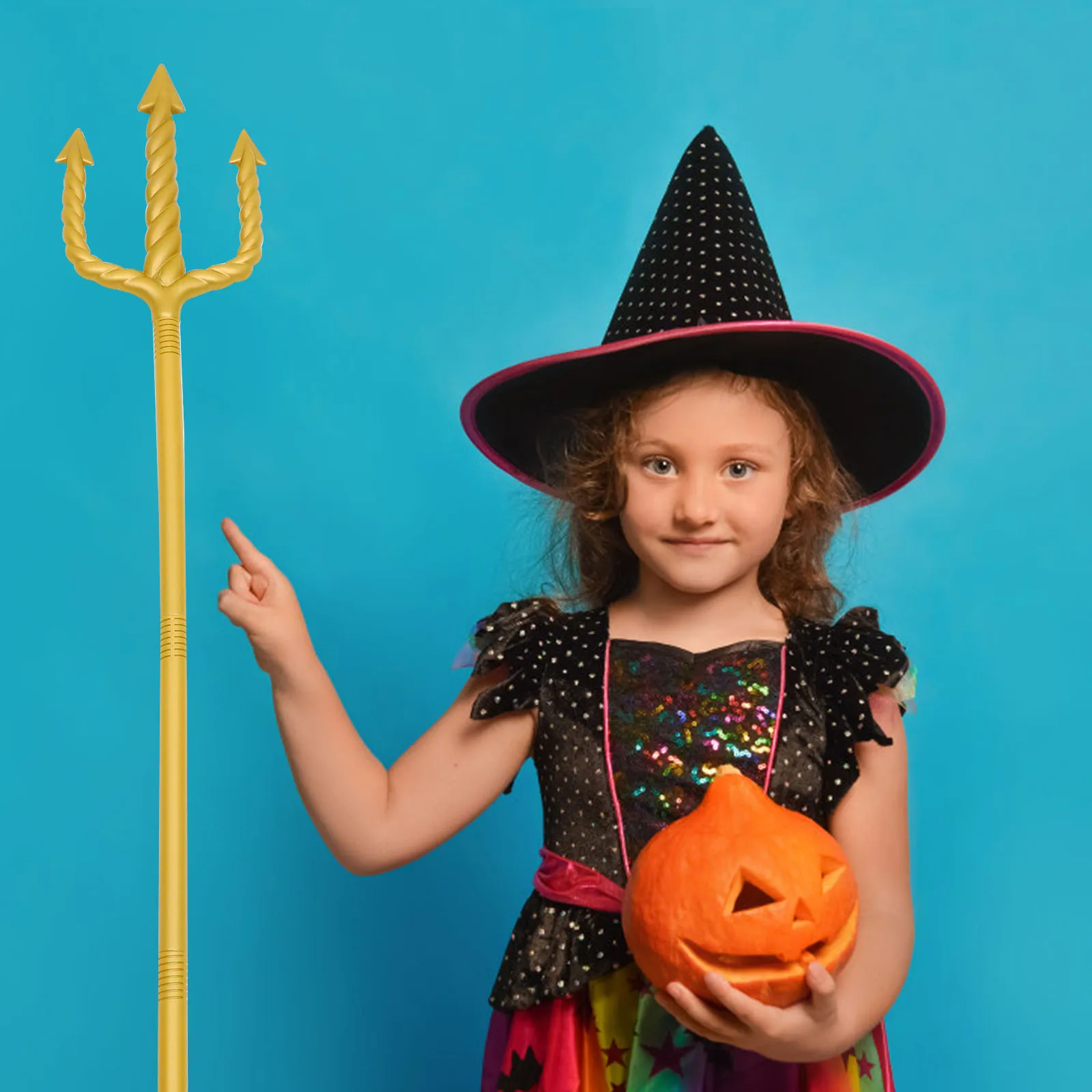 

Halloween Prop Trident Props Devils Fork Demon Costume Accessories Golden Plastic Demon Fork Cosplay Halloween Party Devil Fork