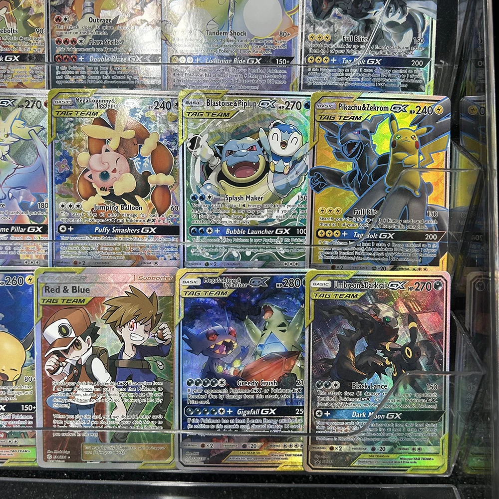 26 Nowych Projektów DIY PTCG TCG Kolekcja Kart Kreskówkowych TAG TEAM Latios Latias Gengar Karta Angielska Folia Refrakcyjna Kolorowa Efekt Flash Prezenty